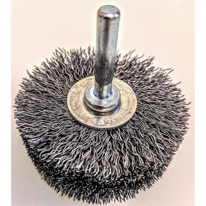 Spazzola in Metallo Gomma 60x15mm Gambo 6mm Riparazione Pneumatici