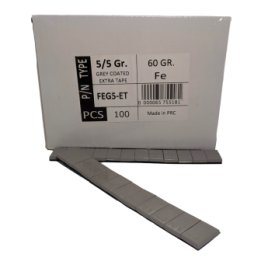 Pesi Adesivi Equilibratura Ruote Ferro Fe 5g+5g Grey Extra Tape 100 Pz